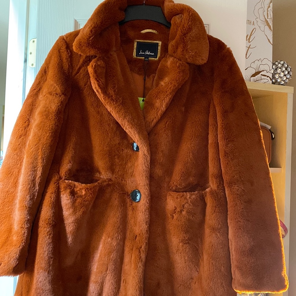 NWT Sam Edelman Rust Color Faux Fur